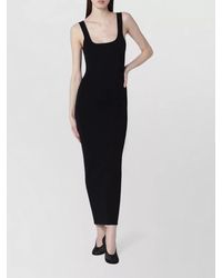 Entire studios - Fitted Jersey Dress Scoop Neck Open Back - Lyst