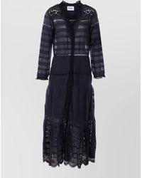 Isabel Marant - Cotton V-Neck Long-Sleeve Midi Shirt Dress - Lyst