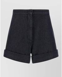 Max Mara - Cotton High-Rise Flared Tailored Shorts - Lyst