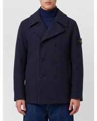 Stone Island - Double-Breasted Short Coat - Lyst