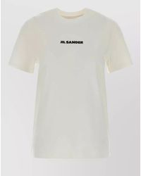 Jil Sander - Logo Print Short Sleeve Cotton T-Shirt - Lyst
