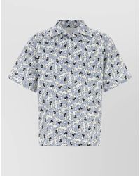 Prada - Silk Blend Floral Print Oversized Bowling Shirt - Lyst
