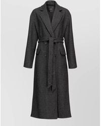 Pinko - Long Coat Belted Waist Double Breasted - Lyst