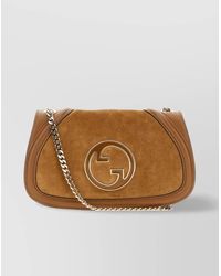 Gucci - Blondie Suede And Leather Shoulder Bag - Lyst