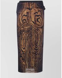 Jean Paul Gaultier - Printed Mesh Fitted Skirt - Lyst
