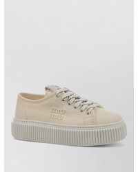 Miu Miu - Lace Up Sneakers Platform Sole Design - Lyst