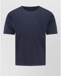 Homme Plissé Issey Miyake - Short Sleeve Crew Neck Ribbed T Shirt - Lyst