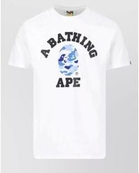 A Bathing Ape - Crew Neck Graphic Print Short Sleeve Shirt - Lyst