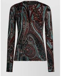 Etro - Slim-Fit Long-Sleeve Crew-Neck T-Shirt - Lyst