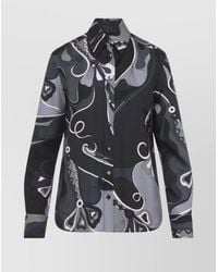 PUCCI - Abstract Pattern Long Sleeve Silk Shirt - Lyst