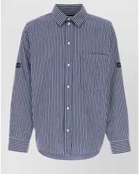 Balenciaga - Striped Embroidered Oversized Poplin Shirt - Lyst