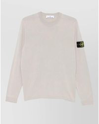 Stone Island - Organic Cotton Crew Neck Knitwear Jumper - Lyst