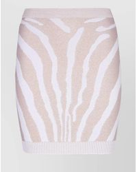 Balmain - Zebra-Print Knitted High-Rise Mini Skirt - Lyst