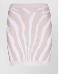 Balmain - Zebra-Print Knitted High-Rise Mini Skirt - Lyst