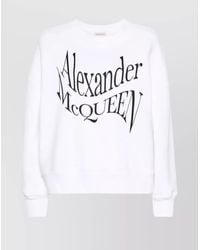 McQueen - Cotton Oversized Logo-Print Sweatshirt - Lyst