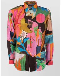 Paul Smith - Shirt Button Down Collar Floral Pattern Long Sleeves - Lyst