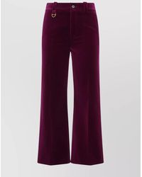 Chloé - Wide Flare Velvet Trousers - Lyst