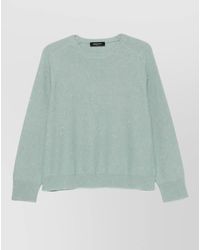 Fabiana Filippi - Wool Silk Cashmere Alpaca Sequin Embellished Ribbed Trim Sweater - Lyst