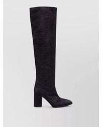 Le Silla - Suede Leather Croc-Effect Ankle Boots - Lyst