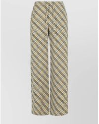 Burberry - Cotton Pants Checked Pattern Trousers - Lyst