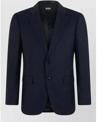 BOSS - Slim Fit Single Breasted Wool Jacket - Lyst