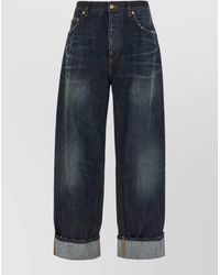 Dolce & Gabbana - Denim Jeans Embroidered Pocket Rolled Cuffs - Lyst