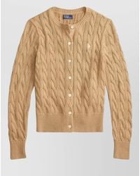 Polo Ralph Lauren - Polo Cable-Knit Long-Sleeve Cardigan Khaki - Lyst