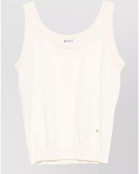 Moschino - Sleeveless Top Scoop Neck Ribbed Ties - Lyst