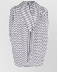 Marni - Striped Top With Embroidered Detail And Wide Collar - Lyst
