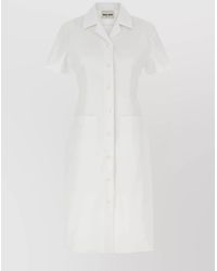Miu Miu - Poplin Shirt Dress Short Sleeves - Lyst