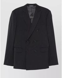 Emporio Armani - Virgin Wool Double-Breasted Coat - Lyst