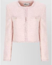 Self-Portrait - Cropped Lurex Jacket Bow Detail - Lyst