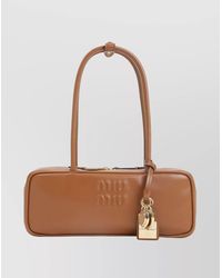 Miu Miu - Rectangular Double Handles-Tone Hardware Shoulder Bag - Lyst