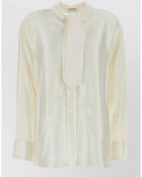 Bottega Veneta - Silk Shirt Tie Neck Long Sleeves - Lyst