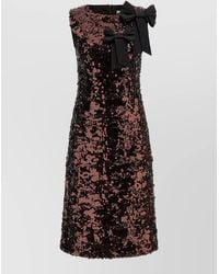 Ganni - Sequined Velvet Sleeveless Straight Midi Dress - Lyst