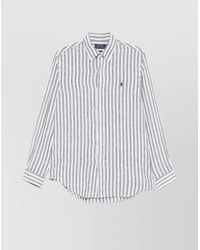 Ralph Lauren - Striped Logo Shirt Button-Down Collar - Lyst