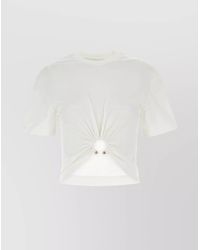 Rabanne - Crew-Neck Cotton T-Shirt With Metal Ring Detailing - Lyst