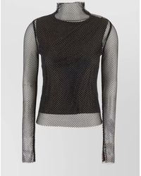 Sportmax - Sheer Mesh Overlay Crewneck Knitwear - Lyst