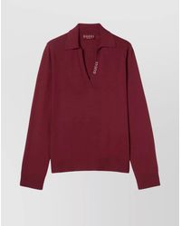 Gucci - Wool Oversized V-Neck Polo Jumper - Lyst