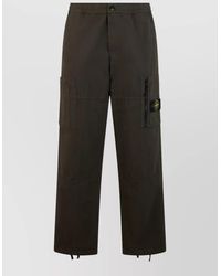 Stone Island - Wide-Leg Cotton Pants - Lyst
