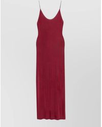 Saint Laurent - Viscose Semi-Sheer Backless Maxi Dress - Lyst
