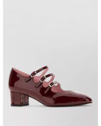 CAREL PARIS - Kina Leather Pumps Block Heel Pointed Toe - Lyst