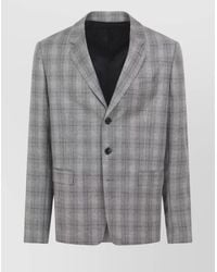 Celine - Cashmere Wool Checked Blazer - Lyst