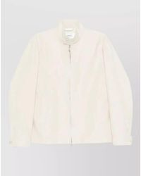 Lardini - Linen Jacket Stand Up Collar - Lyst