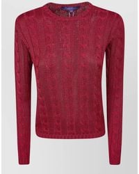 Ralph Lauren - Cable Knit Crew Neck Long Sleeve Pullover - Lyst