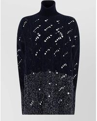 Fabiana Filippi - High Neck Knit Turtleneck Color Block Sweater - Lyst