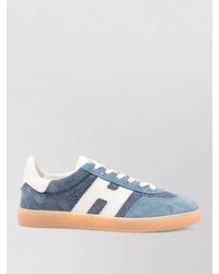 Hogan - Suede Panelled Lace-Up Sneakers - Lyst