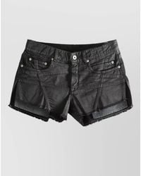 Rick Owens - Denim Mid-Rise Raw-Hem Short Shorts - Lyst