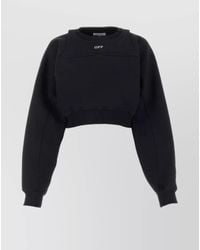 Off-White c/o Virgil Abloh - Cotton Logo Print Cropped Sweatshirt - Lyst