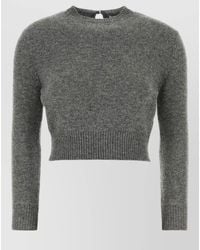 Jil Sander - Wool Blend Cropped Sweater Long Sleeves Crewneck - Lyst